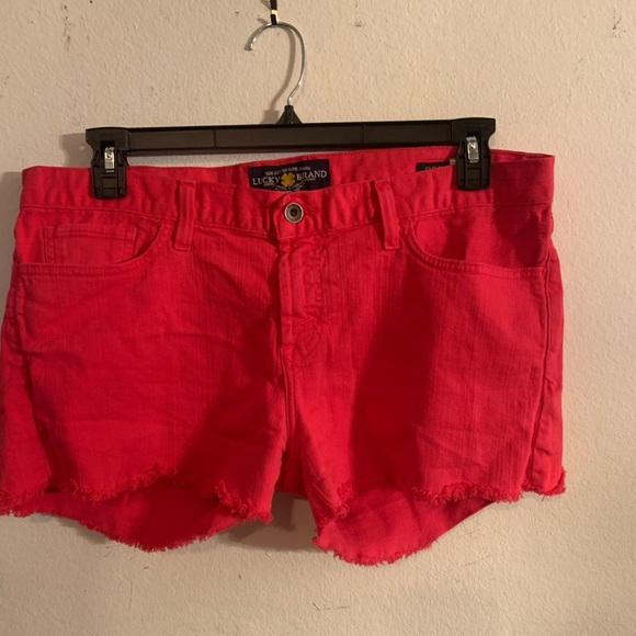 Lucky Brand HOT Pink Denim Cut Off Shorts - Picture 1 of 2